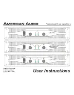 Preview for 1 page of American Audio Professional Power Amplifier User Instructions