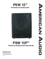 Preview for 1 page of American Audio PSW 15 User Manual