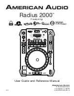 Предварительный просмотр 1 страницы American Audio Radius 2000 User Manual And Reference Manual