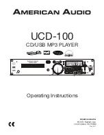 American Audio UCD-100 MKII Operating Instructions Manual preview