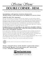 American Bath Factory Sistine Stone Double Corner-Hdm Installation Manual preview