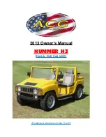 American Custom Golf Cars 2013 HUMMER H3 Owner'S Manual preview