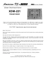 American DJ Audio XDM-221 User Instructions предпросмотр