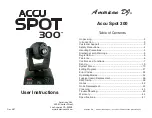 Preview for 1 page of American DJ Accu Spot 300 User Instructions