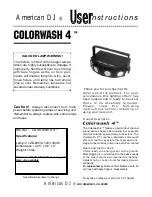 Preview for 1 page of American DJ Colorwash 4 Operating Instructions