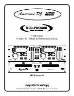 Preview for 1 page of American DJ DCD-PRO400 Manual