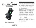 American DJ DJ Scan 250 EX User Instructions preview