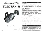 Preview for 1 page of American DJ Electra II User Instruction