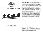 Preview for 1 page of American DJ EVENT BAR PRO User Instructions