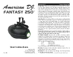 Preview for 1 page of American DJ Fantasy 250 User Instructions