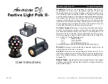 Preview for 1 page of American DJ Festive Light Pak II User Instructions