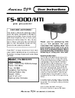 American DJ FS-1000/HTI User Instructions предпросмотр