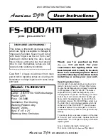 Preview for 2 page of American DJ FS-1000/HTI User Instructions