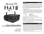 Preview for 1 page of American DJ H2O 2 User Instructions