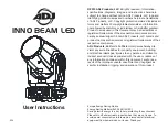 American DJ Inno Color Beam LED User Instructions preview