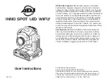 American DJ INNO SPOT LED WIFLY User Instructions preview