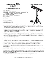Preview for 1 page of American DJ LS-70 User Instruction