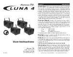 Preview for 1 page of American DJ Luna 4 User Instruction