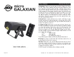 American DJ Micro Galaxian User Instructions предпросмотр