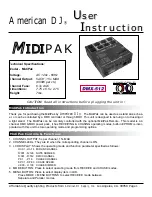 American DJ MidiPak User Instructions предпросмотр