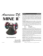 Preview for 1 page of American DJ Mine II User Instructions