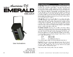 Preview for 1 page of American DJ Mini Emerald Beam User Instructions
