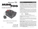 Preview for 1 page of American DJ Mini Fog User Instructions