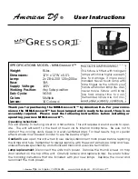 Preview for 1 page of American DJ MINI-Gressor II User Instructions