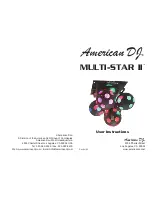 American DJ MULTI-STAR II User Instruction preview