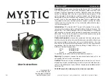 American DJ Mystic LED User Instructions preview