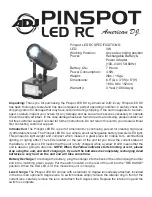 Preview for 1 page of American DJ Pinspot LED RC Quick Manual