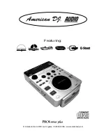 American DJ Pro Scratch 1 User Manual preview