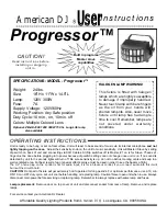 Preview for 1 page of American DJ Progressor User Instructions