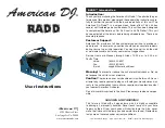 Preview for 1 page of American DJ RADD User Instructions