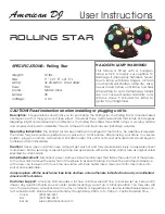 Preview for 1 page of American DJ Rolling Star User Instructions