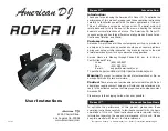 Preview for 1 page of American DJ Rover II User Instruction