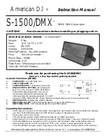American DJ S-1500/DMX Instruction Manual preview