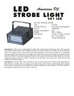 Предварительный просмотр 1 страницы American DJ S81 LED Specifications