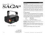 Preview for 1 page of American DJ Saga II User Instruction