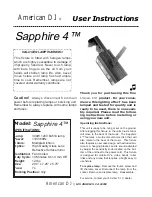 Preview for 1 page of American DJ Sapphire 4 User Instructions