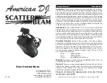 Предварительный просмотр 1 страницы American DJ Scatter Beam User Instruction