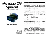 Preview for 1 page of American DJ Spinout User Instructions