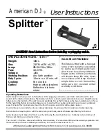 American DJ Splitter User Instructions preview