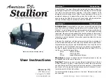 Preview for 1 page of American DJ Stallion User Instructions