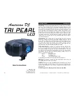 American DJ TRI PEARL LED User Instructions preview