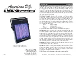 Предварительный просмотр 1 страницы American DJ UV Panel HP User Instructions