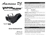 Preview for 1 page of American DJ VAPOR FLOW User Instructions