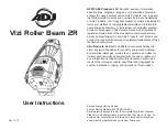 Preview for 1 page of American DJ Vizi Roller Beam 2R User Instructions