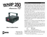 Preview for 1 page of American DJ Warp 250 User Instructions