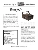Preview for 1 page of American DJ Warp! User Instructions